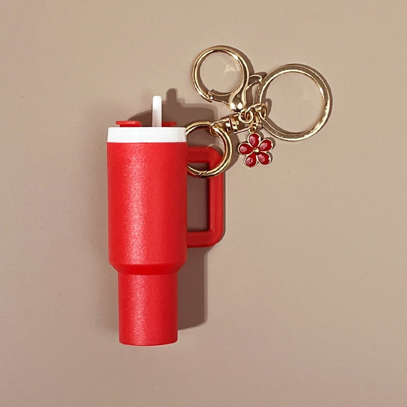 Mini Tumbler Keychains With Flower Charm
