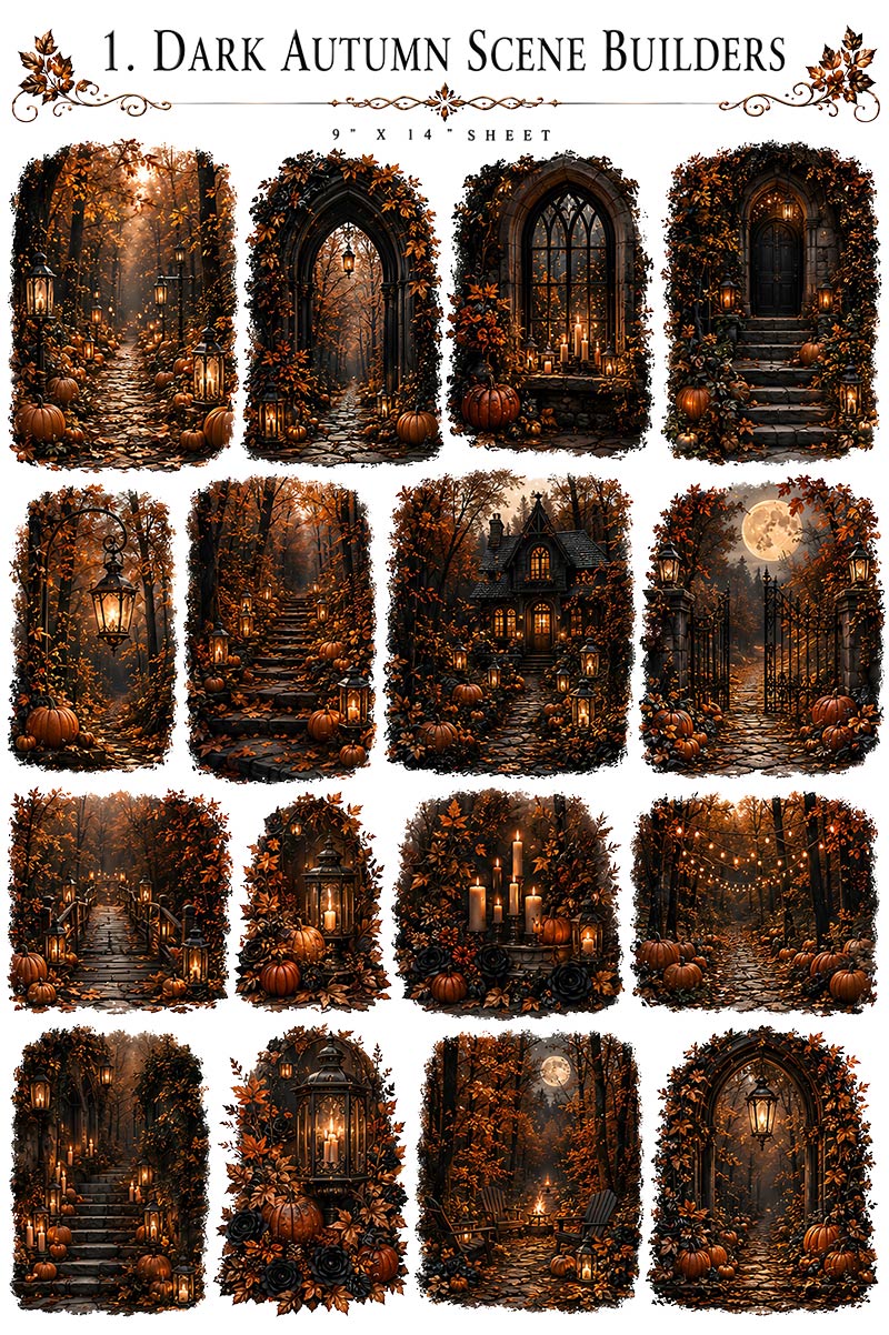 Dark Autumn Collection | UVDTF 9.5 x14 Element Sheets