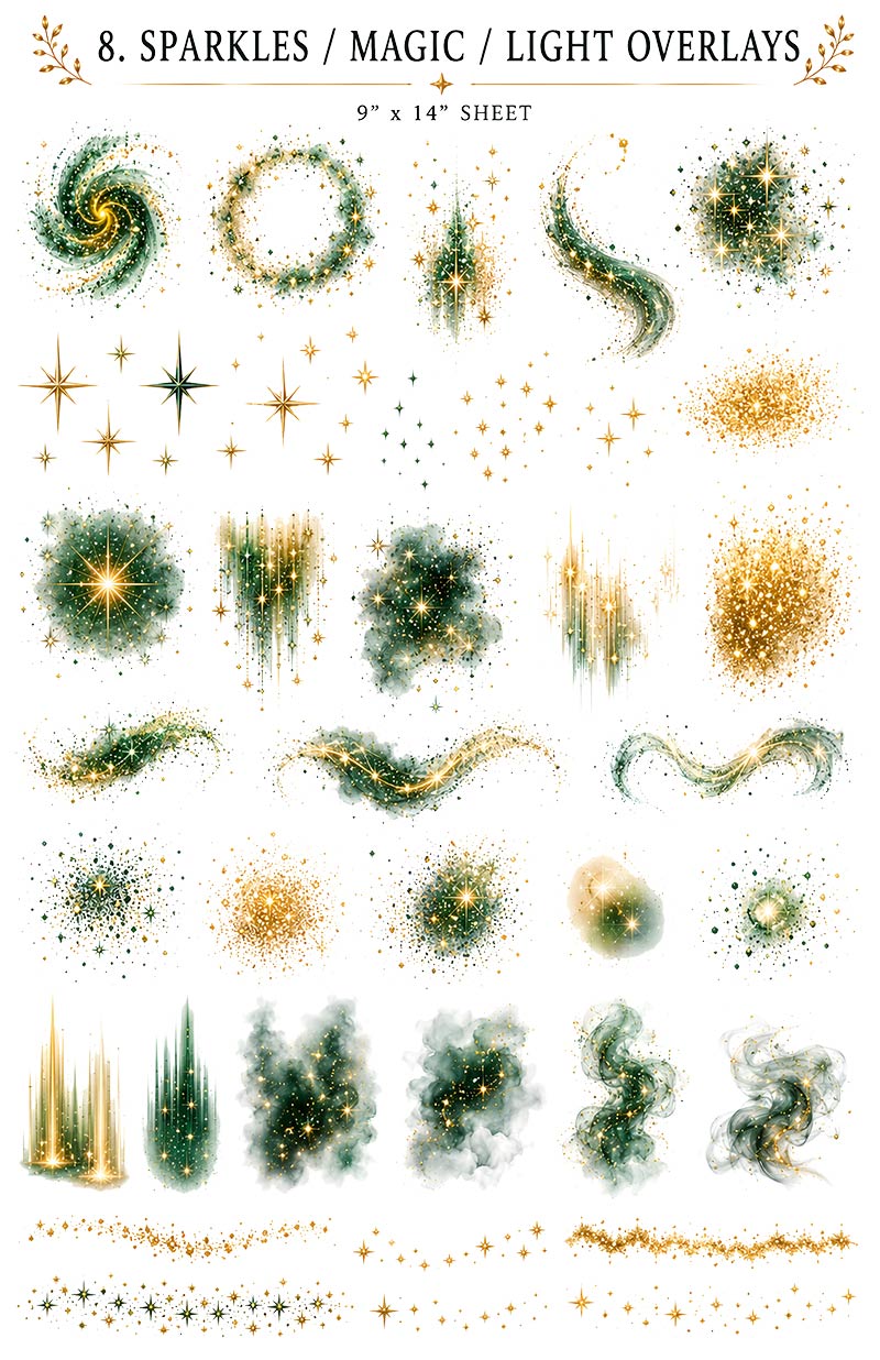 Emerald Forrest Collection | UVDTF 9.5 x14 Element Sheets 817