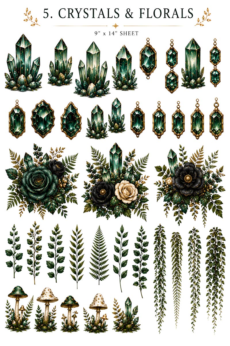 Emerald Forrest Collection | UVDTF 9.5 x14 Element Sheets 817