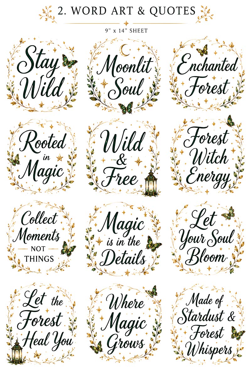 Emerald Forrest Collection | UVDTF 9.5 x14 Element Sheets 817