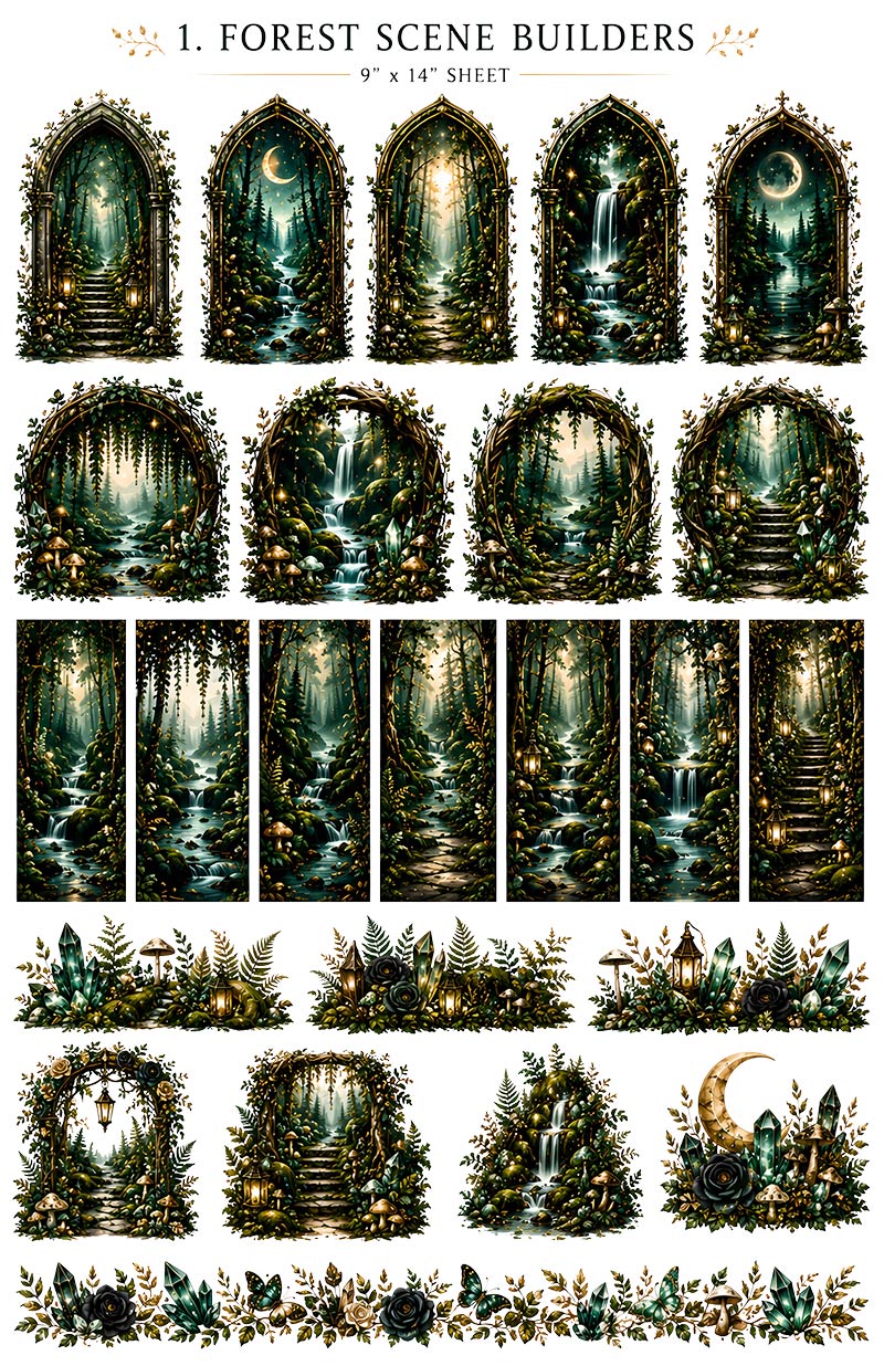 Emerald Forrest Collection | UVDTF 9.5 x14 Element Sheets 817