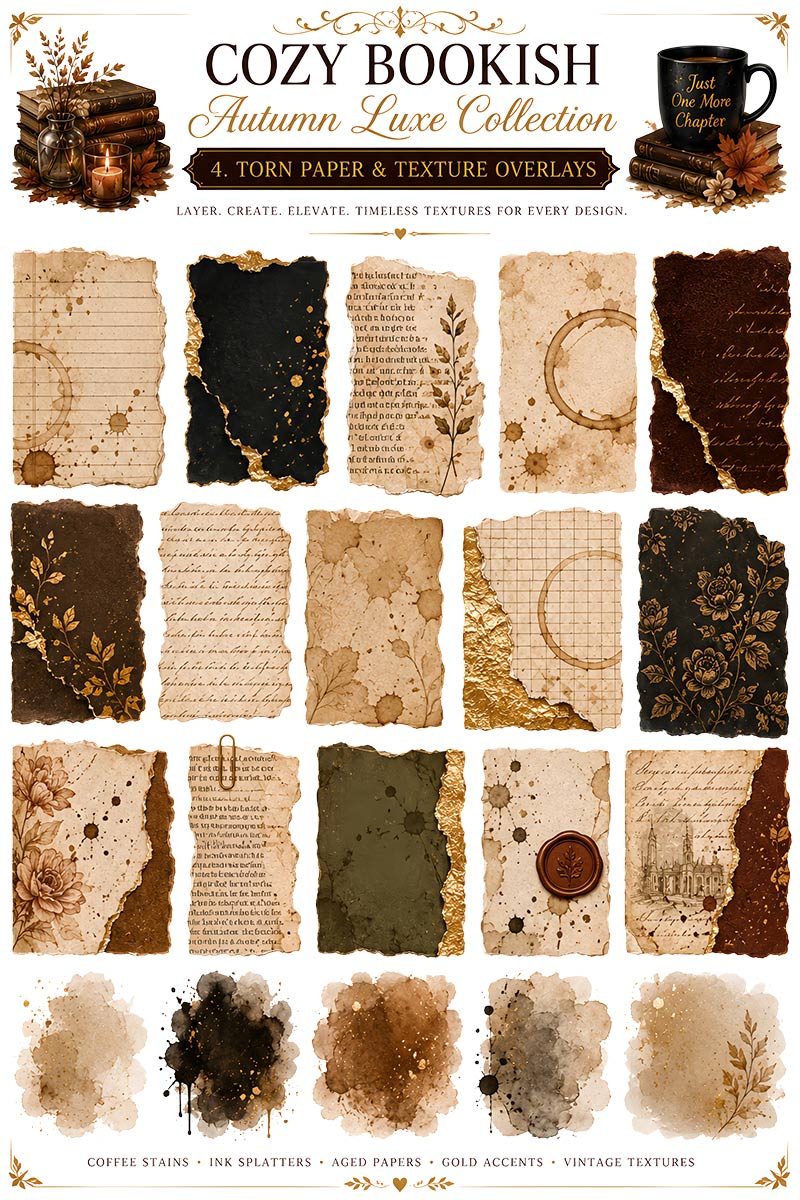 Cozy Bookish Collection | UVDTF 9.5 x14 Element Sheets 823