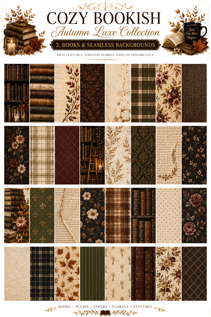 Cozy Bookish Collection | UVDTF 9.5 x14 Element Sheets 823