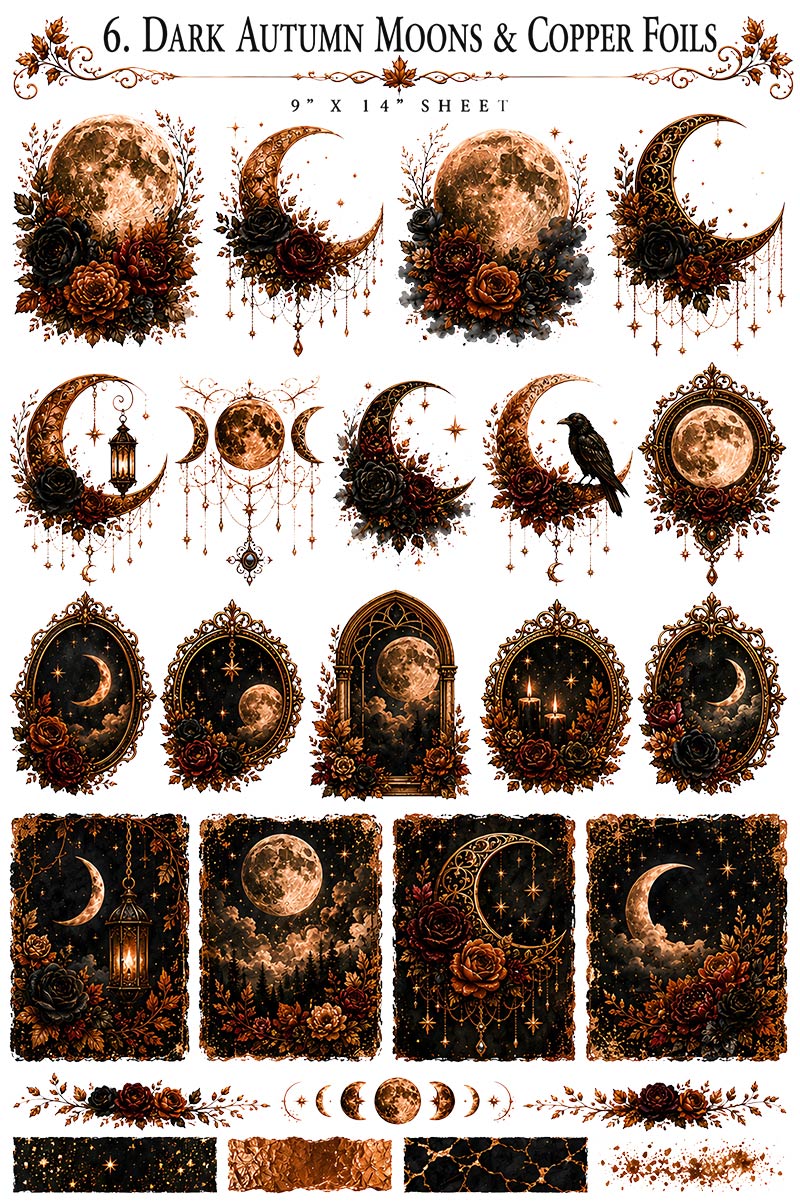 Dark Autumn Collection | UVDTF 9.5 x14 Element Sheets