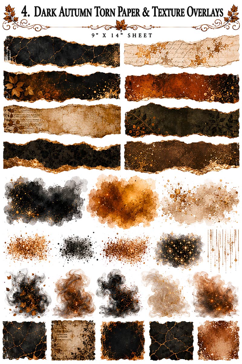 Dark Autumn Collection | UVDTF 9.5 x14 Element Sheets