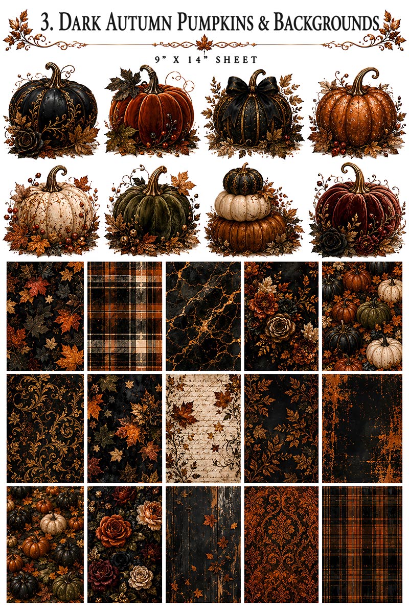 Dark Autumn Collection | UVDTF 9.5 x14 Element Sheets