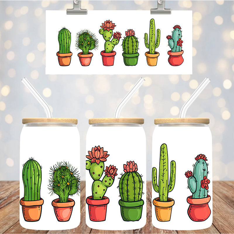 16 oz Uv Dtf Cup Wrap Succulents 1030