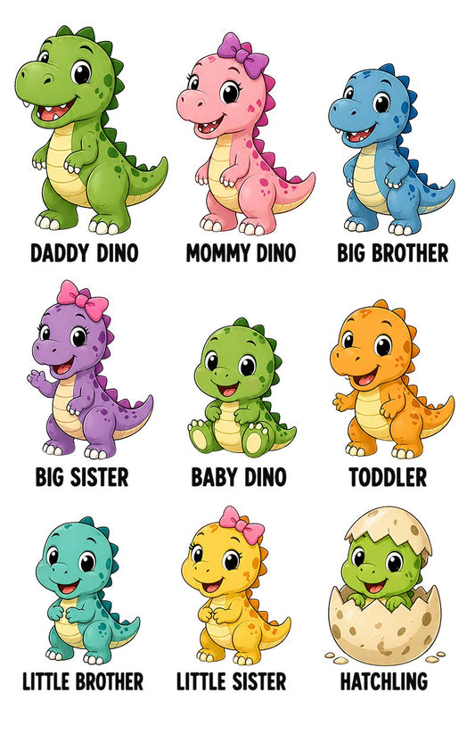 UVDTF 9.5 x 14 Element Sheet Dinosaur Family 1004