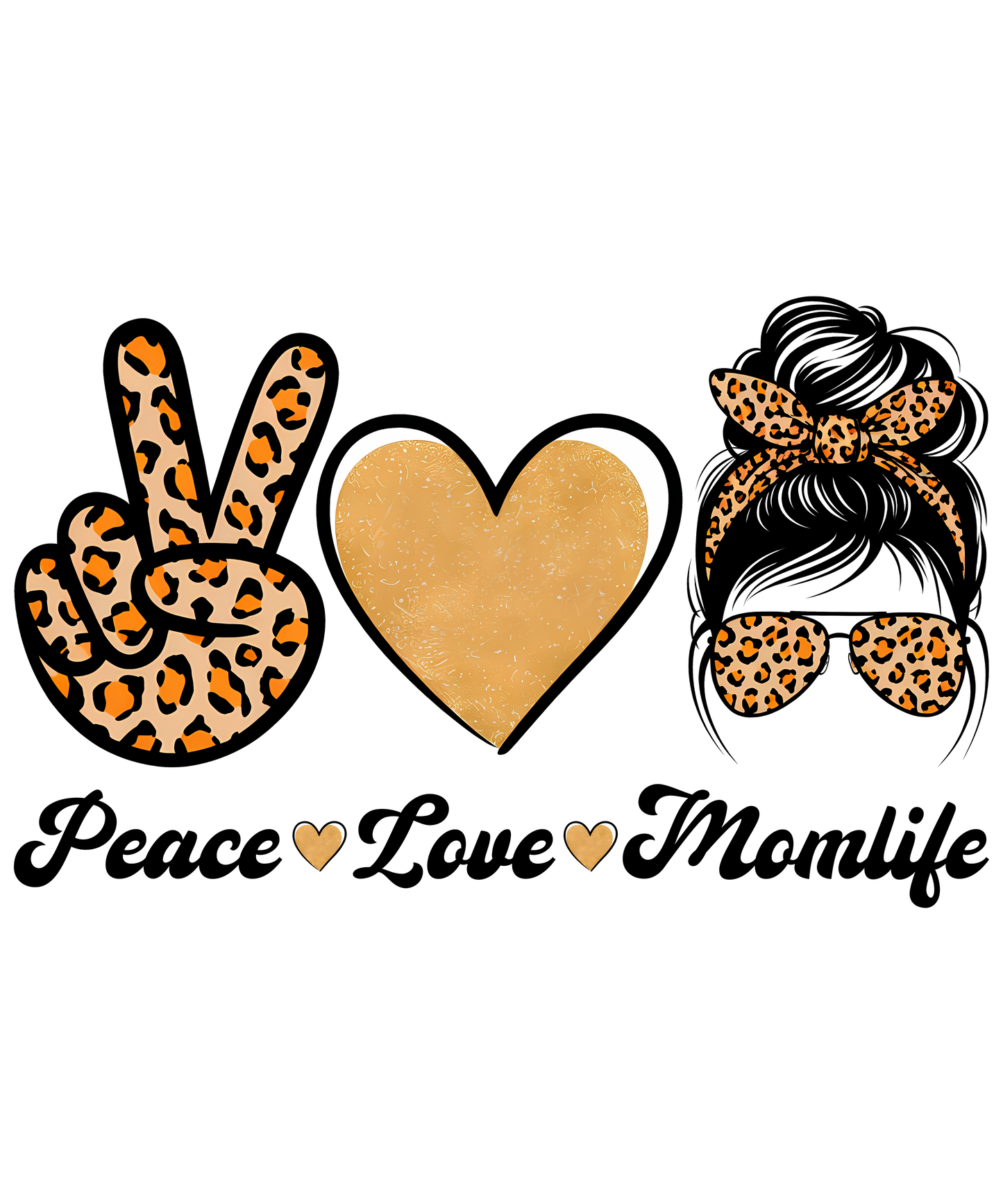 11" DTF Print Ready to Press Peace Love Momlife