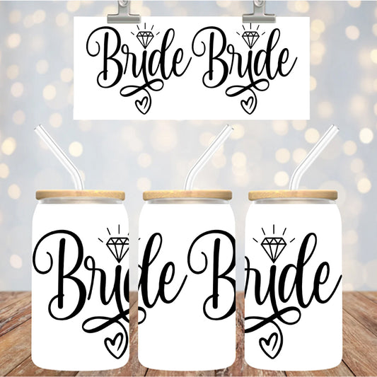 16 oz UvDtf Cup Wrap Bride 1388