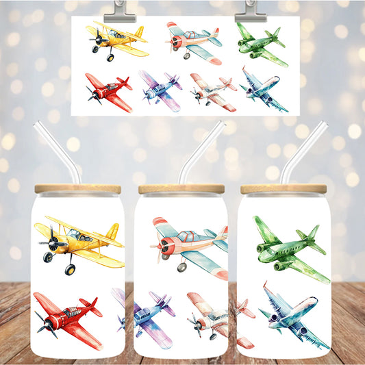 16 oz Uv Dtf Cup Wrap Airplanes 1196