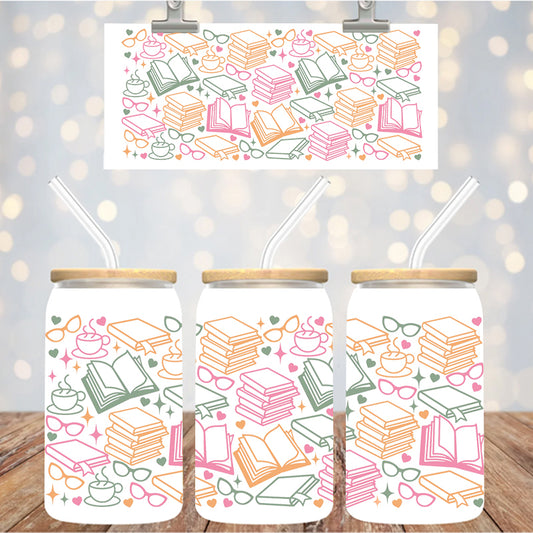 16 oz Uv Dtf Cup Wrap Books 1199