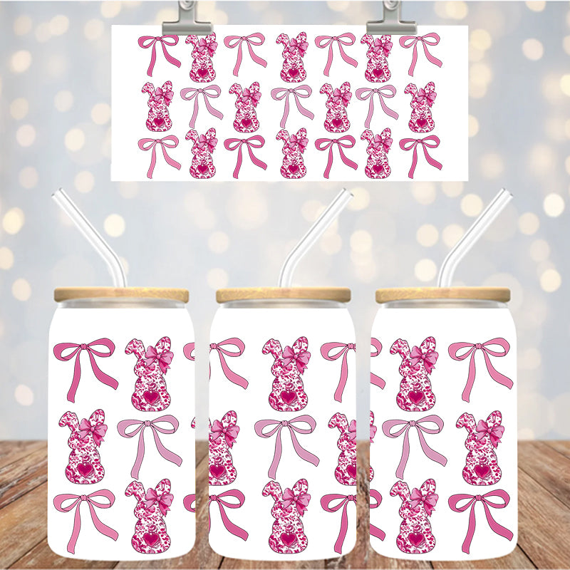 16 oz Uv Dtf Cup Wrap Bunnies and Bows 1214