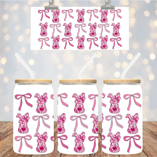 16 oz Uv Dtf Cup Wrap Bunnies and Bows 1214