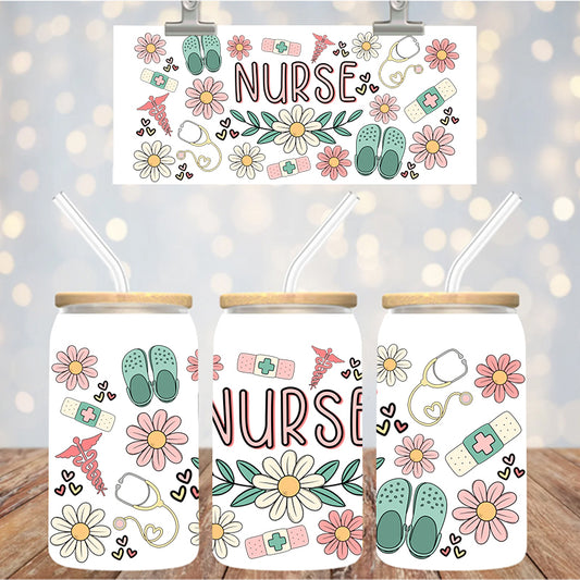 16 oz Uv Dtf Cup Wrap Nurse 1195