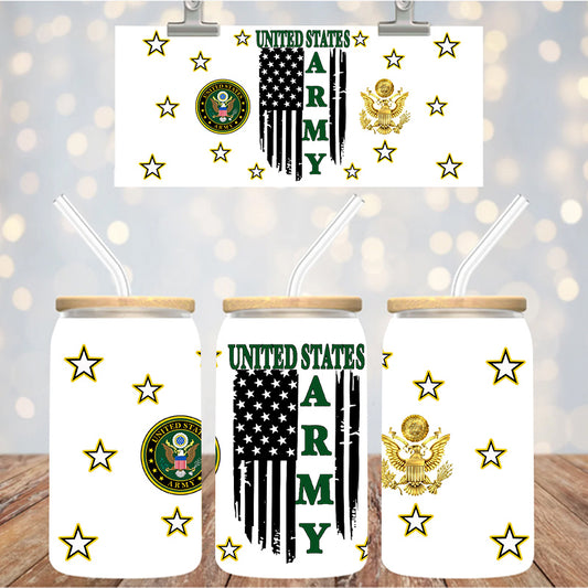 16 oz Uv Dtf Cup Wrap Army 1228