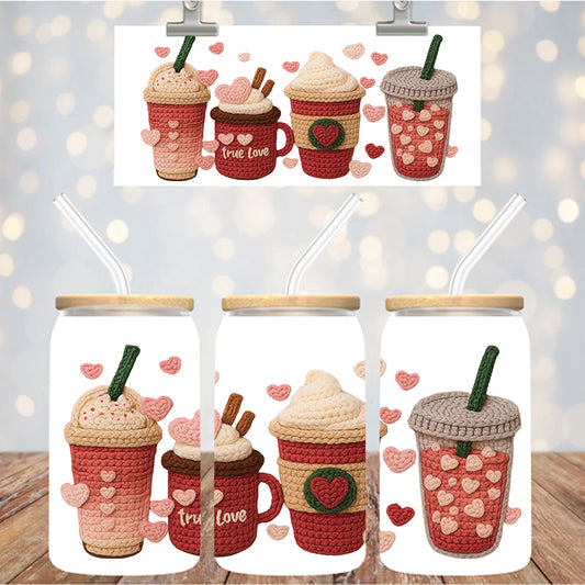 16 oz Uv Dtf Cup Wrap Faux Yarn Drinks 1237