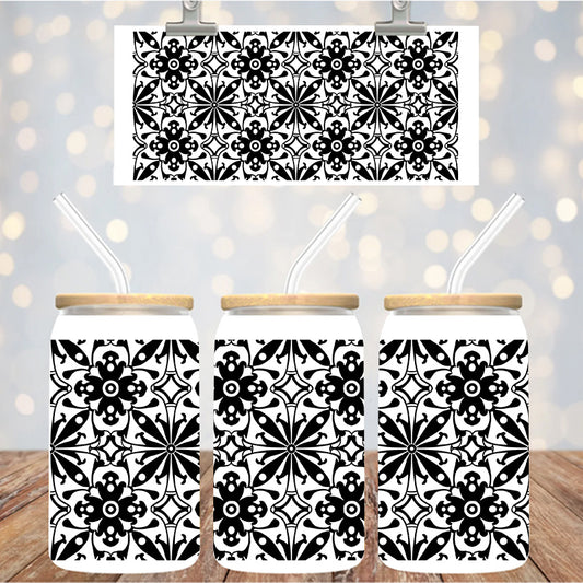 16 oz UvDtf Cup Wrap Tooled Leather Design 1357