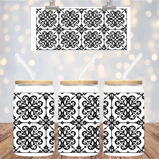 16 oz UvDtf Cup Wrap Tooled Leather Design 1353