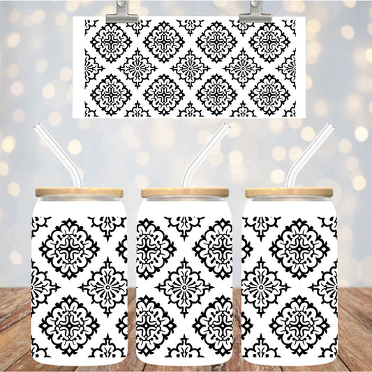 16 oz UvDtf Cup Wrap Tooled Leather Design 1371