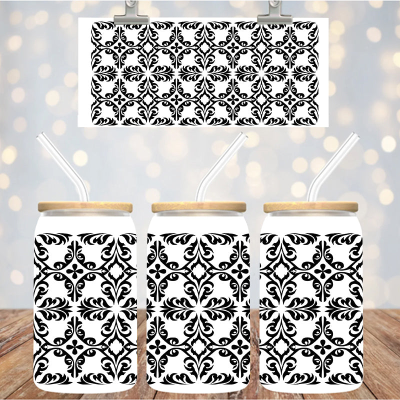 16 oz UvDtf Cup Wrap Tooled Leather Design 1337