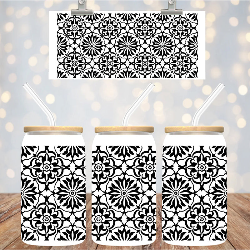 16 oz UvDtf Cup Wrap Tooled Leather Design 1338