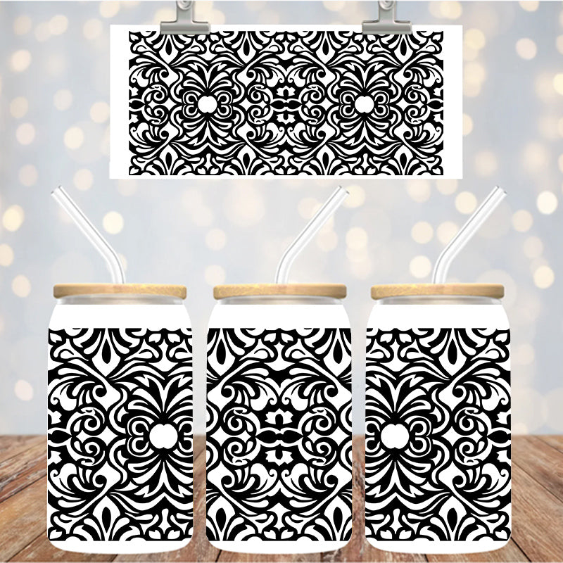 16 oz UvDtf Cup Wrap Tooled Leather Design 1343