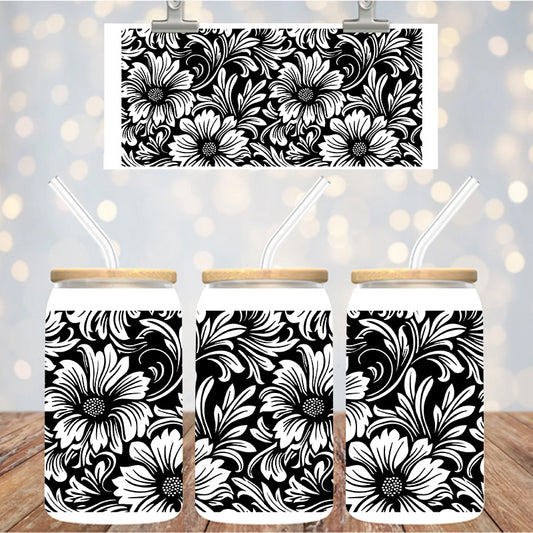 16 oz UvDtf Cup Wrap Tooled Leather Design 1358