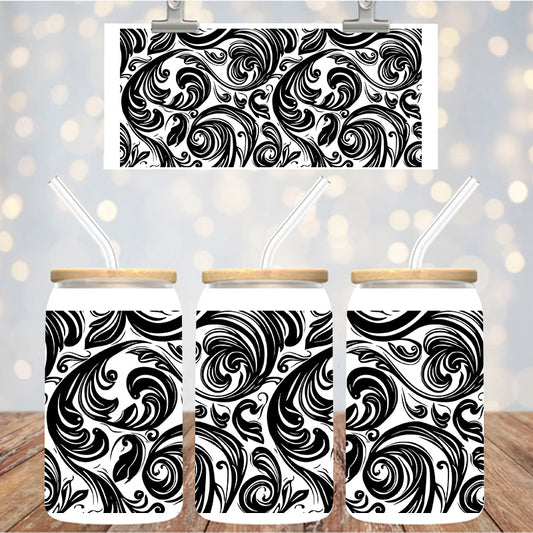 16 oz UvDtf Cup Wrap Tooled Leather Design 1372