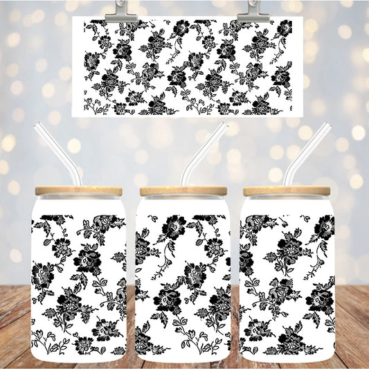 16 oz UvDtf Cup Wrap Lace Design 1364