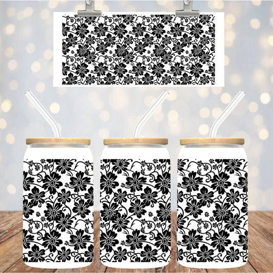 16 oz UvDtf Cup Wrap Lace Design 1370