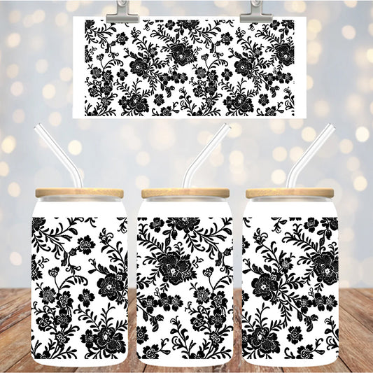 16 oz UvDtf Cup Wrap Lace Design 1366