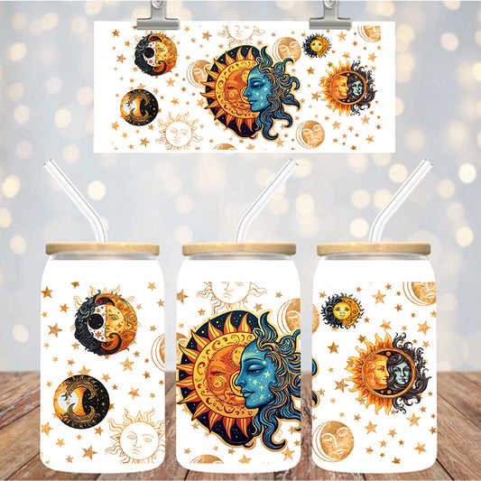 16 oz Uv Dtf Cup Wrap Sun & Moon 1193