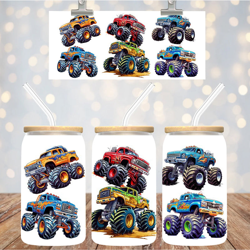16 oz Uv Dtf Cup Wrap Monster Trucks 1045