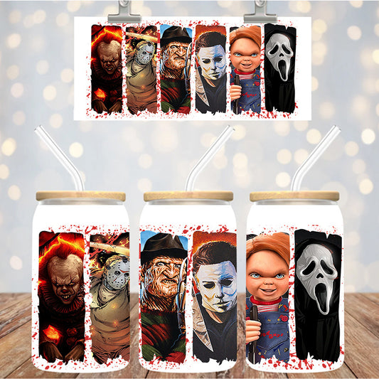 16 oz Uv Dtf Cup Wrap Scary Halloween 1159