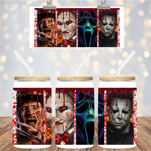 16 oz Uv Dtf Cup Wrap Scary Halloween 1165