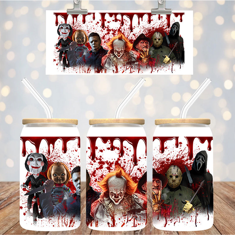 16 oz Uv Dtf Cup Wrap Blood Drip Halloween 1160