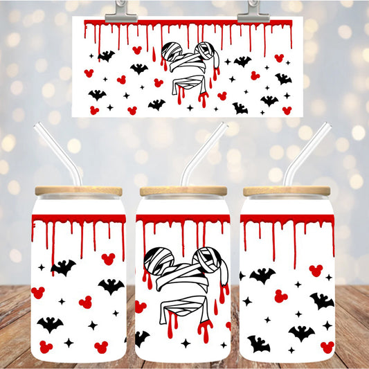 16 oz Uv Dtf Cup Wrap Mouse halloween scary 1149