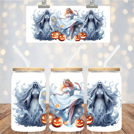 16 oz Uv Dtf Cup Wrap Halloween princess Ghosts 1167