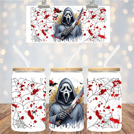 16 oz Uv Dtf Cup Wrap Ghost Face 1174