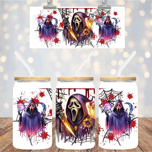 16 oz Uv Dtf Cup Wrap Ghost Face 1175