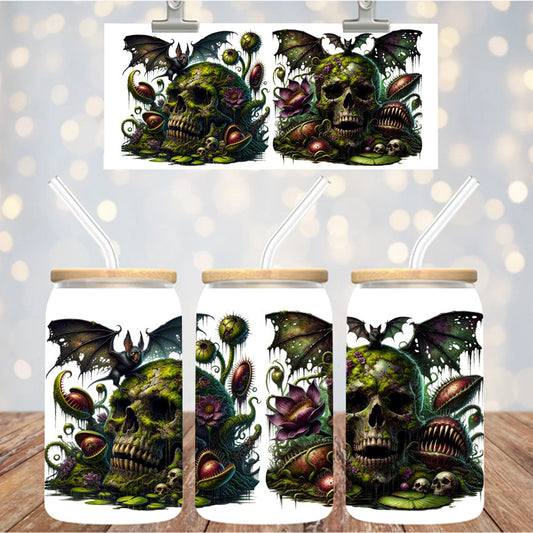 16 oz Uv Dtf Cup Wrap Skulls Bats 1181