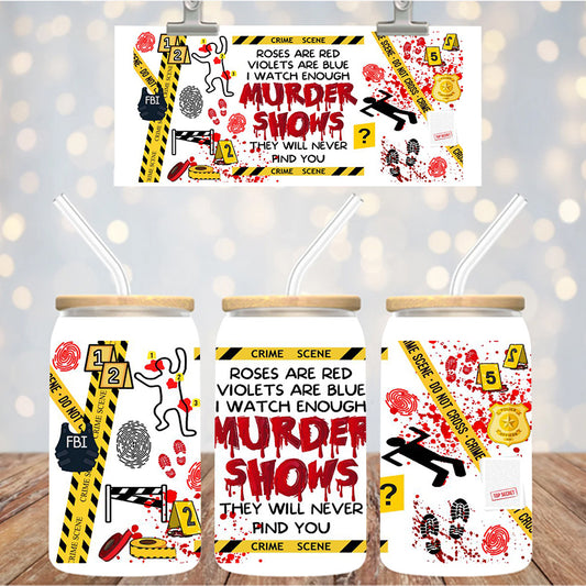 16 oz Uv Dtf Cup Wrap Murder Shows 1145