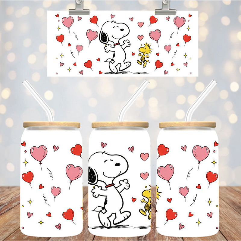 16 oz Uv Dtf Cup Wrap White Dog 1320