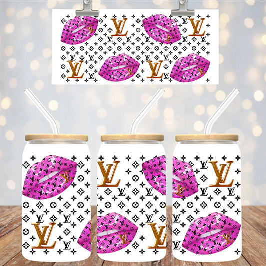 16 oz Uv Dtf Cup Wrap Designer Lips 1085