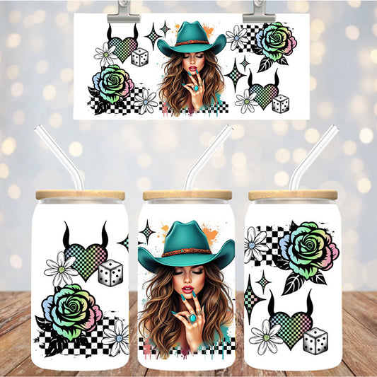 16 oz Uv Dtf Cup Wrap Western 1092