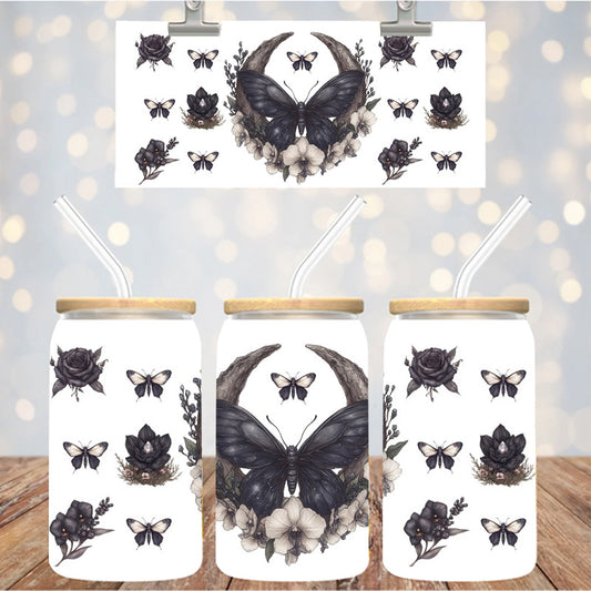 16 oz Uv Dtf Cup Wrap Butterfly Floral 1115