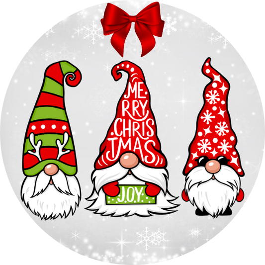 UVDTF 2.5" Round Ornament Decal Christmas Gnomes