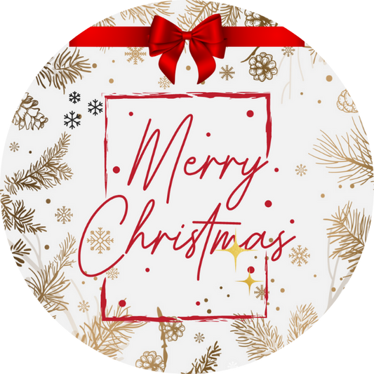 Merry Christmas 2.5" Ornament Decal Merry Christmas